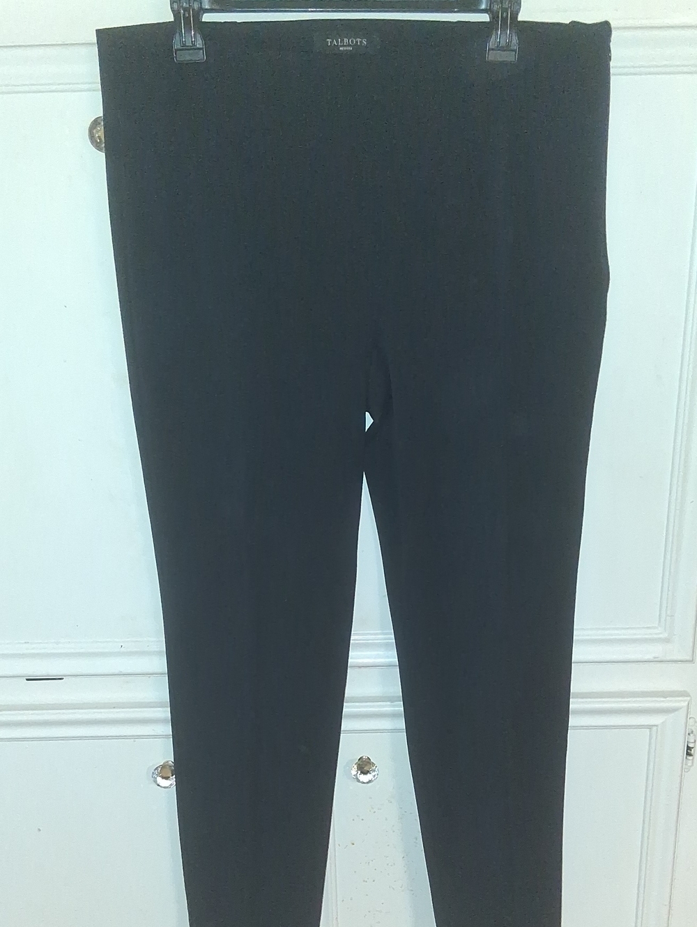 Talbots Black Ponte Slim Slacks Size:14P×28 In Side Zipper